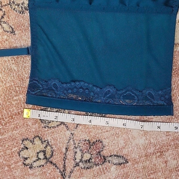 Sincerely Jules Jade Green Satin and Lace Corset Cami Bustier Crop Top - Size L - Picture 10 of 11